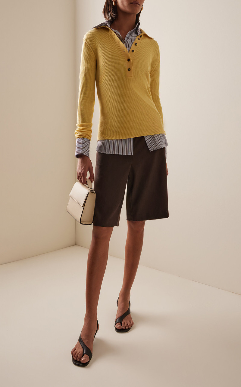 AMIYA Georgia Wool Polo Top yellow outlook