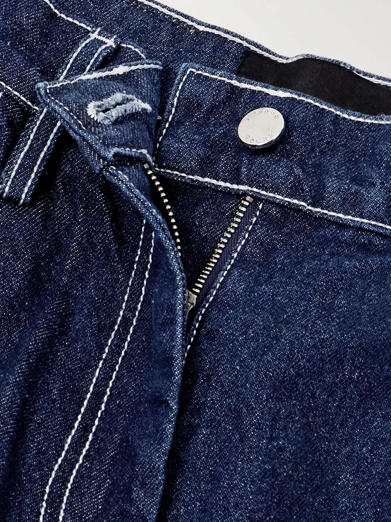 Crystal-embellished mid-rise wide-leg jeans Indigo - 5