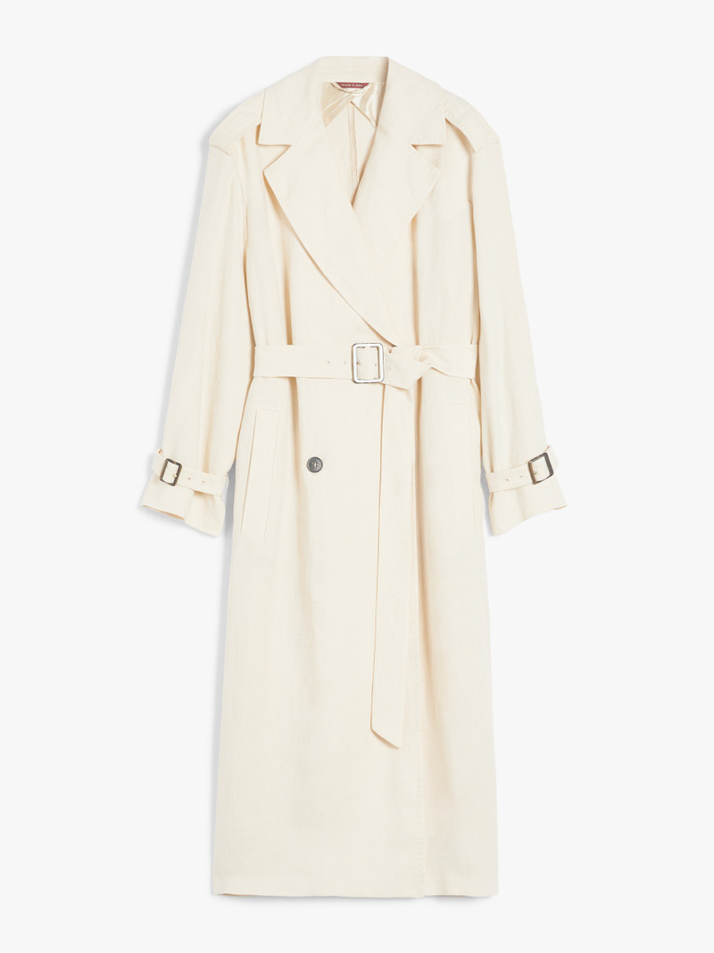 VIESTE Linen twill trench coat 1