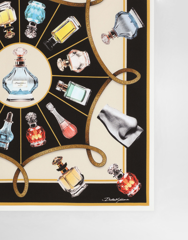 Dolce & Gabbana Silk scarf with perfume print outlook