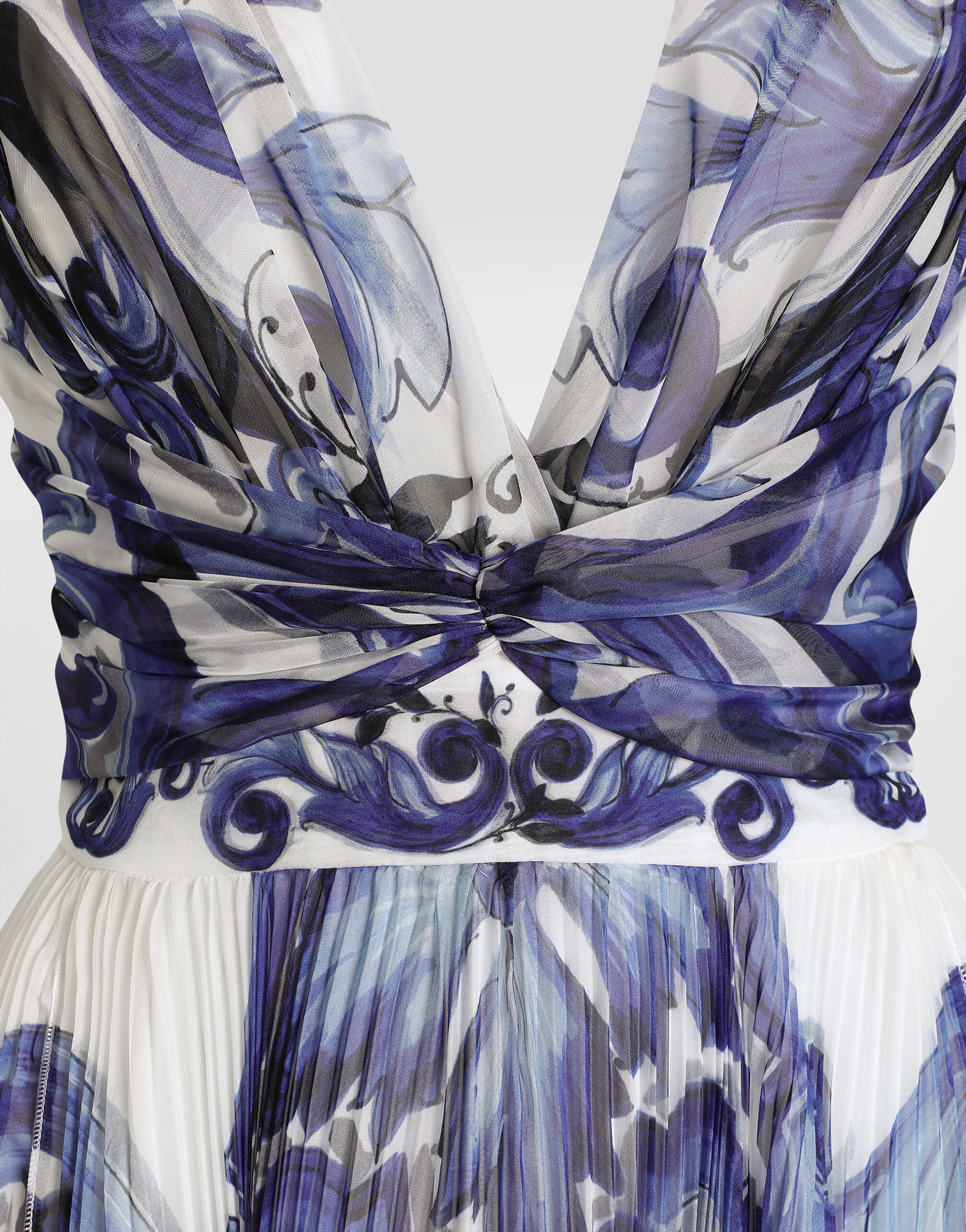 Majolica-print chiffon dress - 7