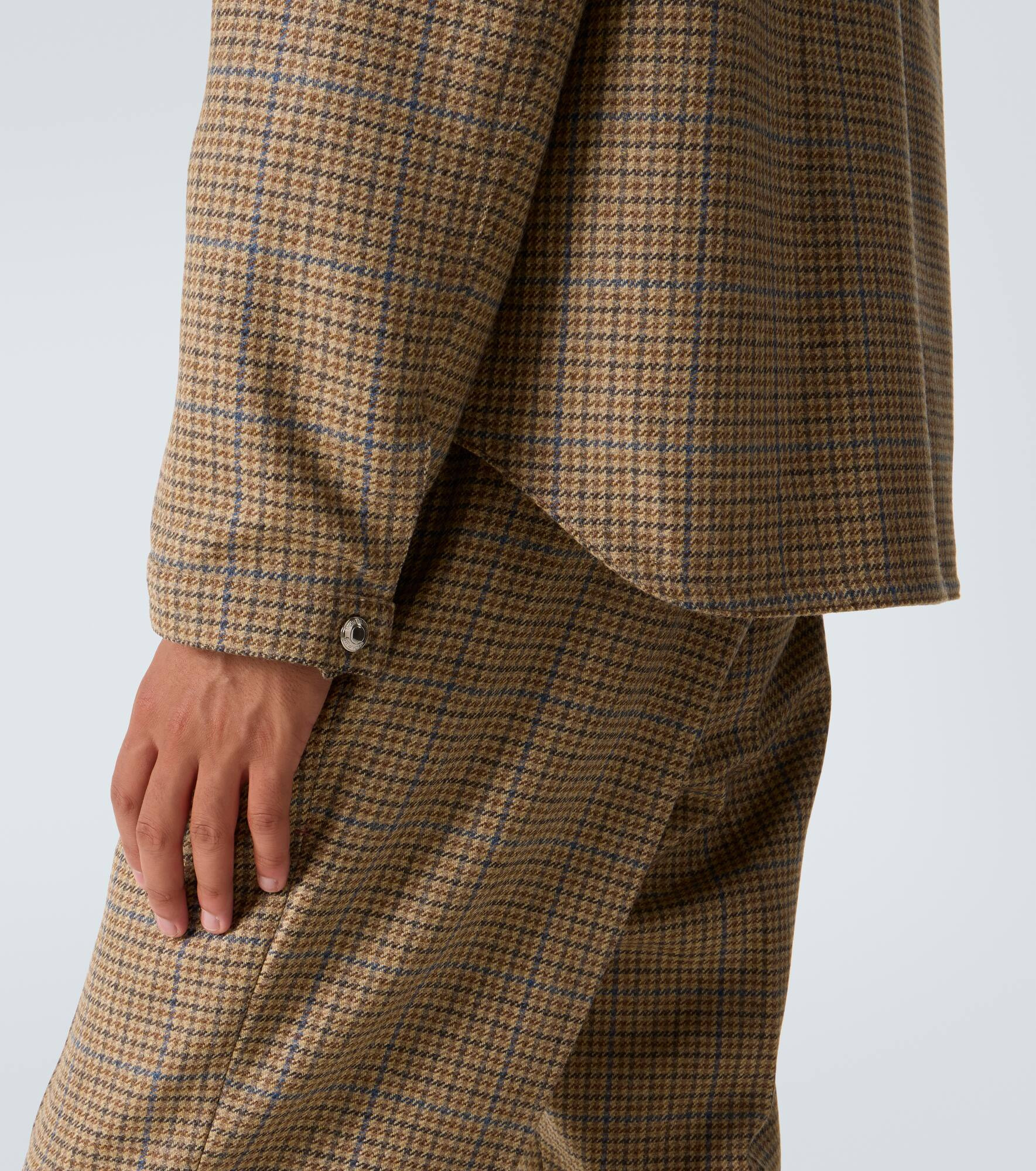 Checked wool tweed overshirt - 8