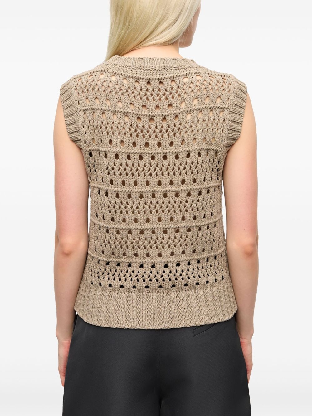 intarsia-knit logo top - 4