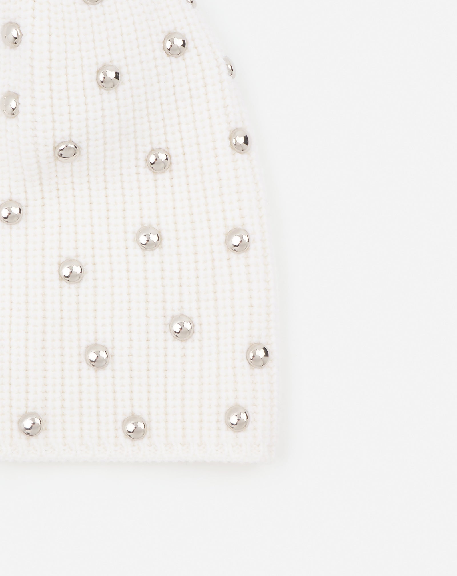 STUDDED WOOL KNIT BEANIE - 3
