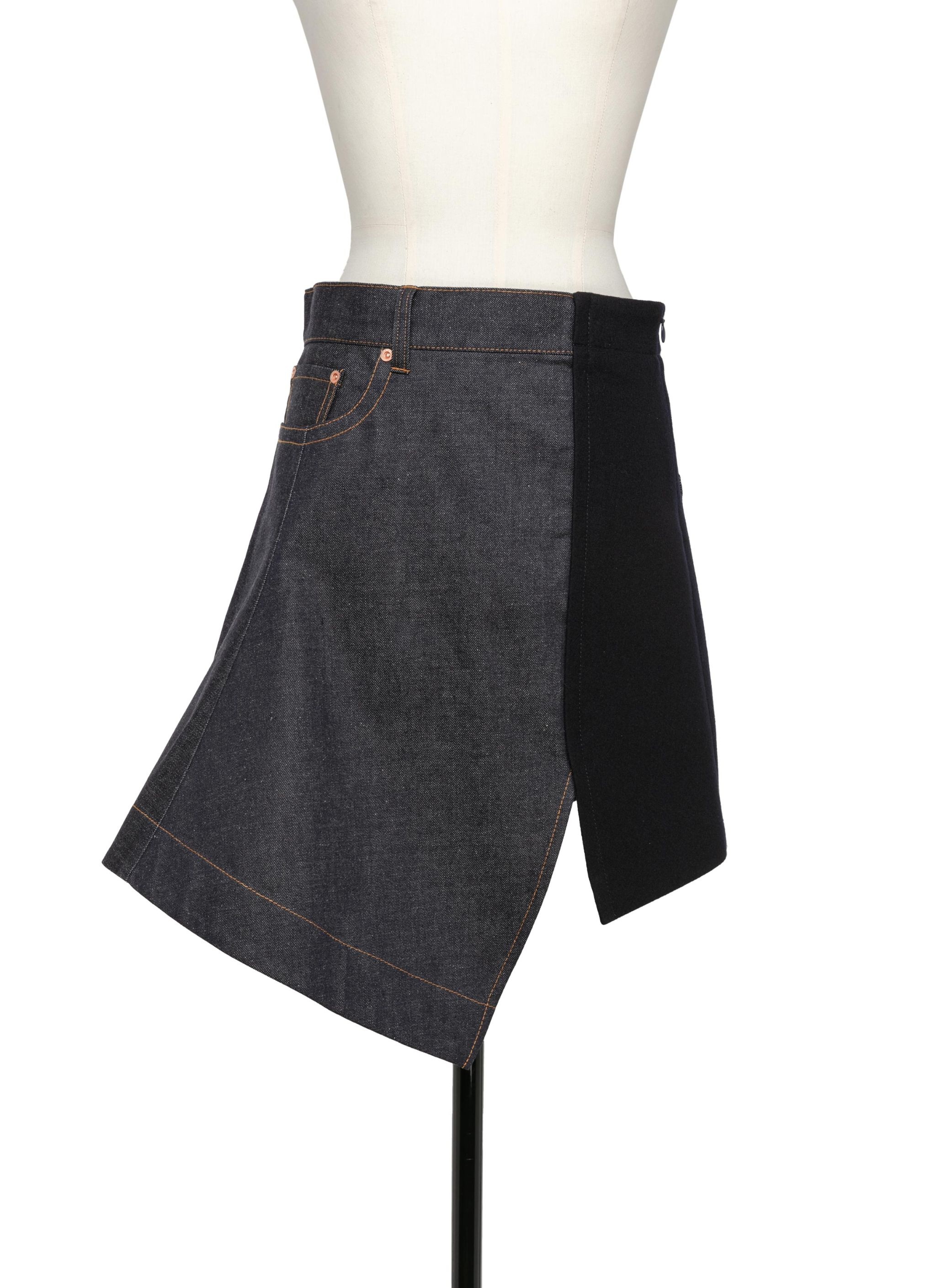 Denim x Wool Melton Skirt - 1