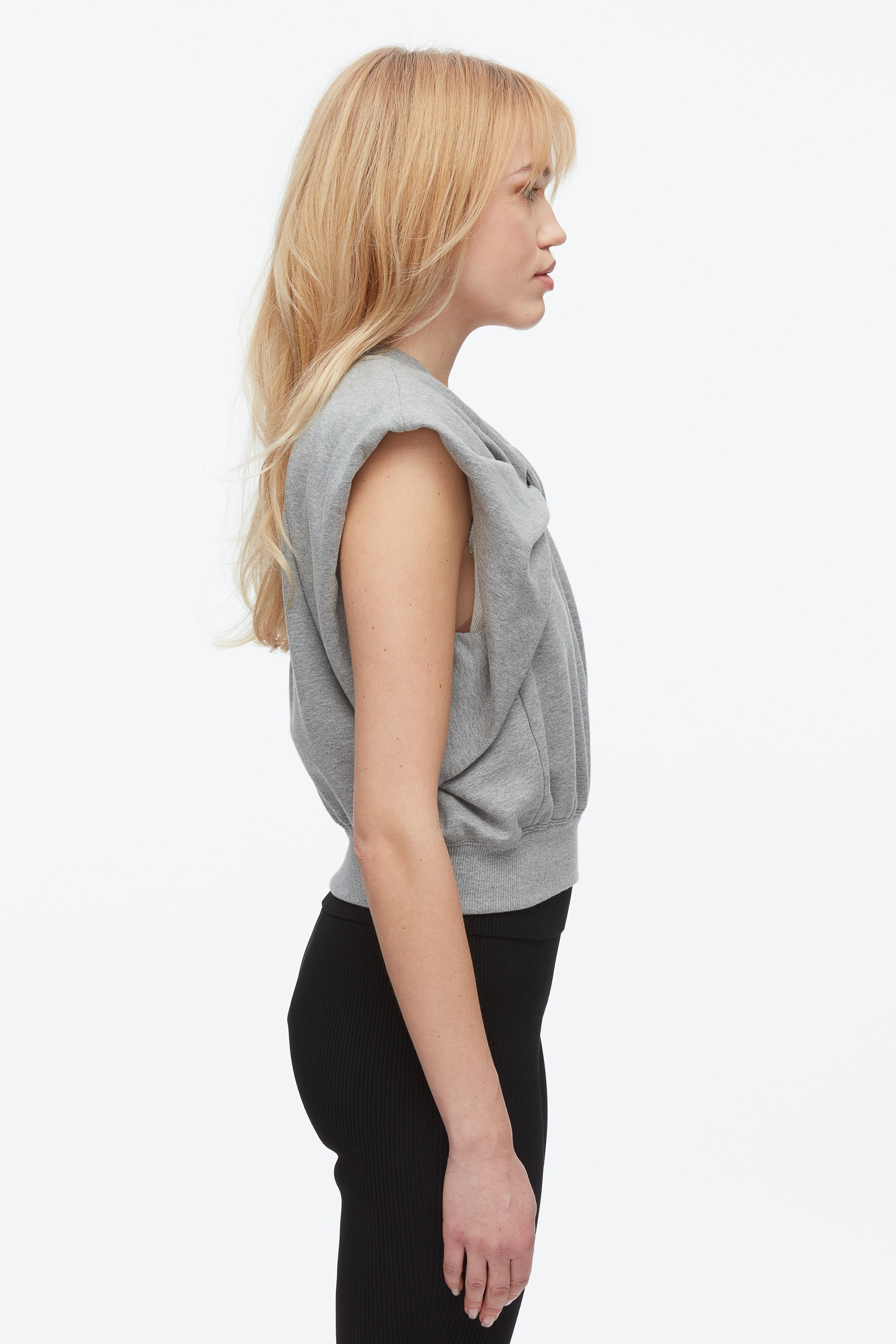 Draped Bow French Terry Top - 4