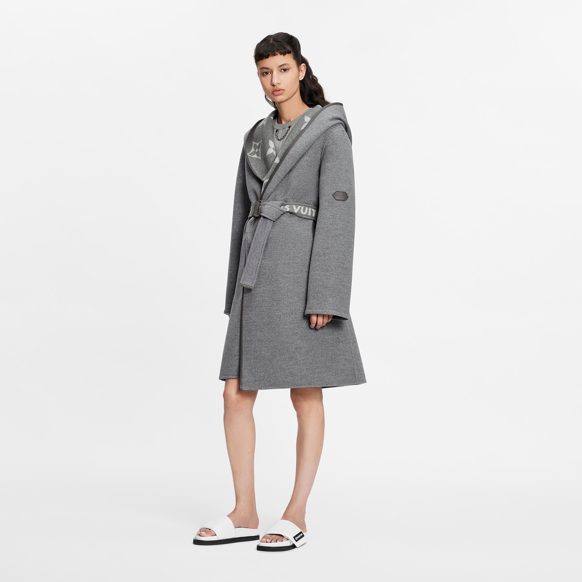 Belted Double Face Hooded Wrap Coat - 2