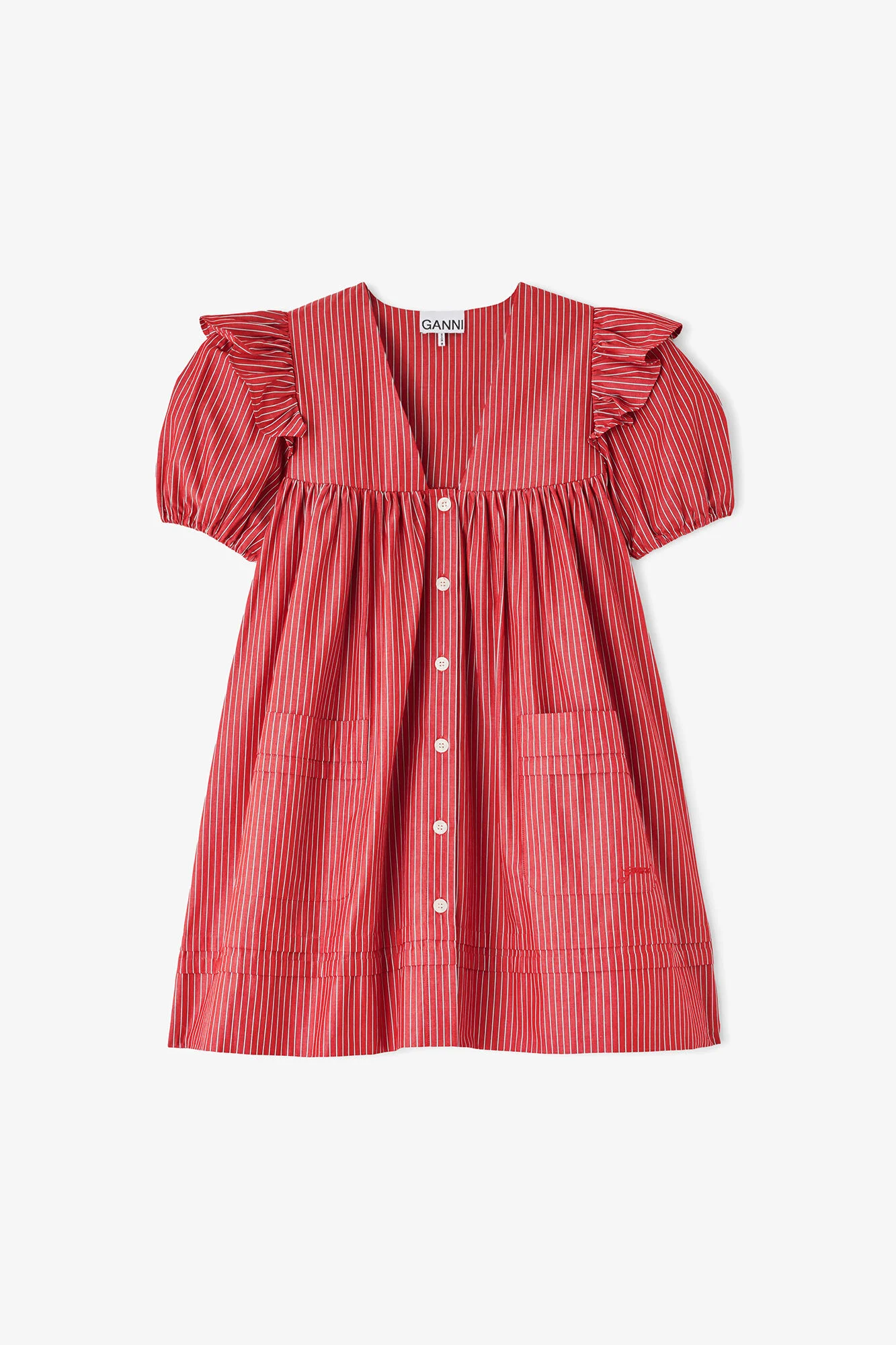 MINI DRESS IN STRIPED COTTON - 1