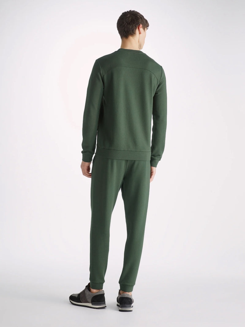 Men's Sweatshirt Quinn Cotton Modal Hunter Green - 4