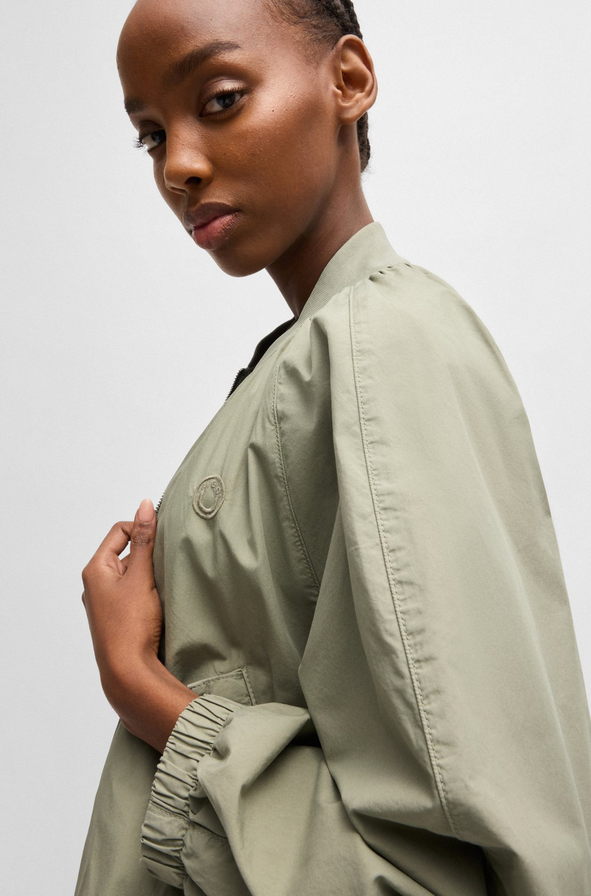 BOMBER JACKET IN PAPER-TOUCH COTTON - 6