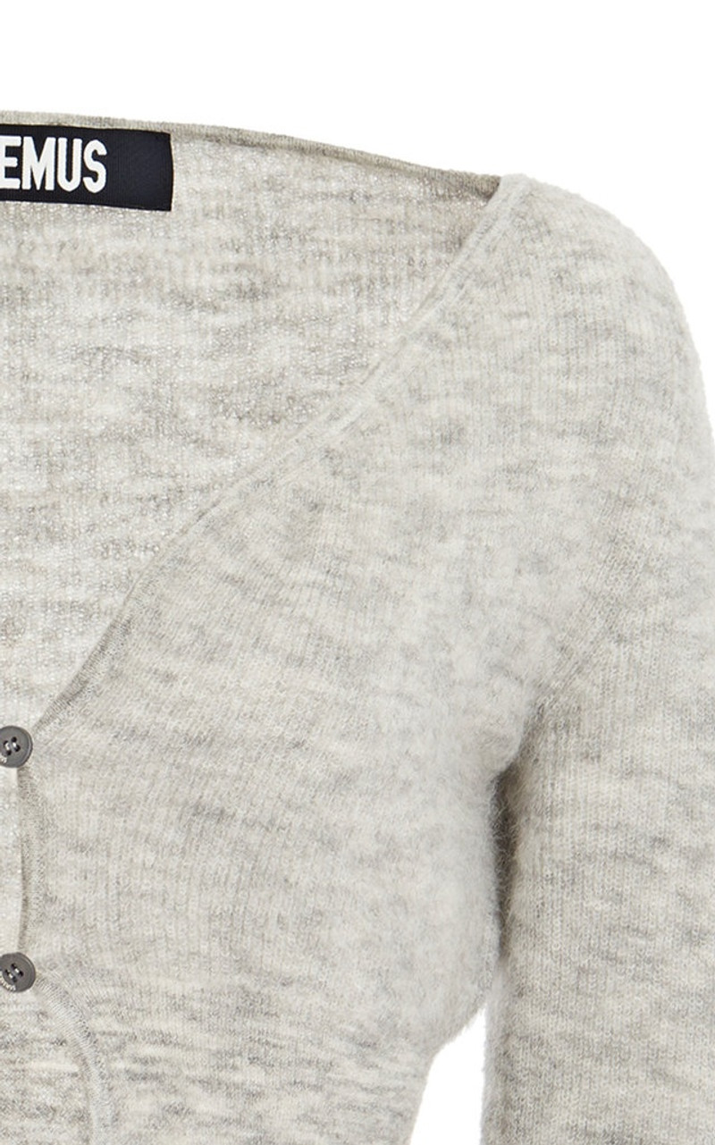 Alzou Cropped Mohair-Blend Cardigan grey 5
