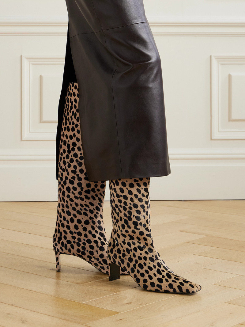 KHAITE Ona Leopard-print Calf Hair Knee Boots outlook
