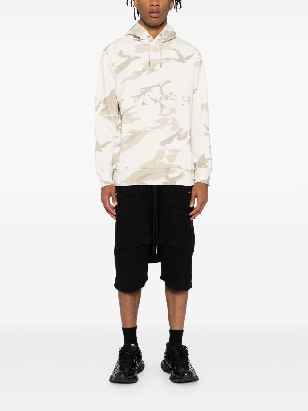 camouflage-pattern logo-printed hoodies - 2