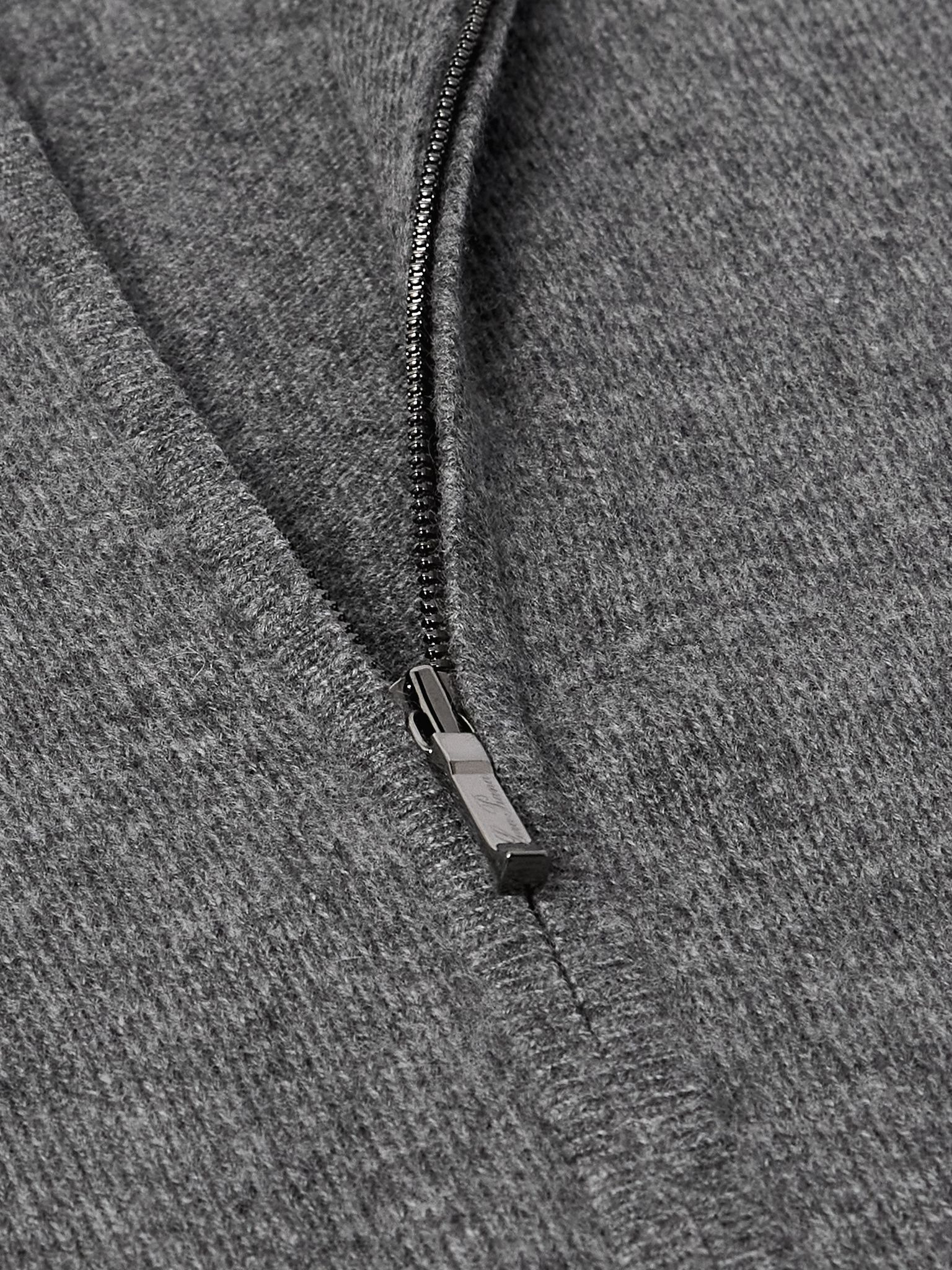 Cashmere Zip-Up Sweater Gray - 5
