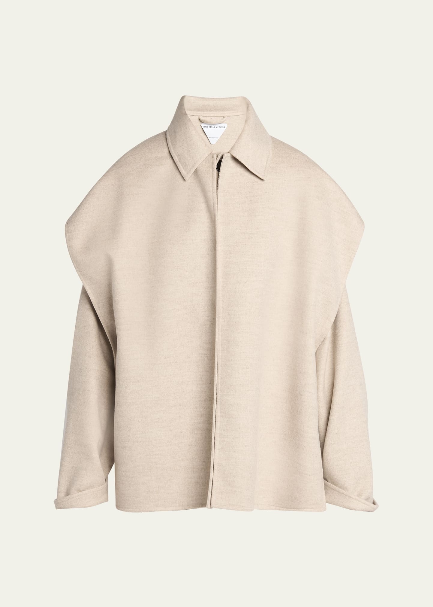 Oversized Light Double Wool Cashmere Jacket - 1