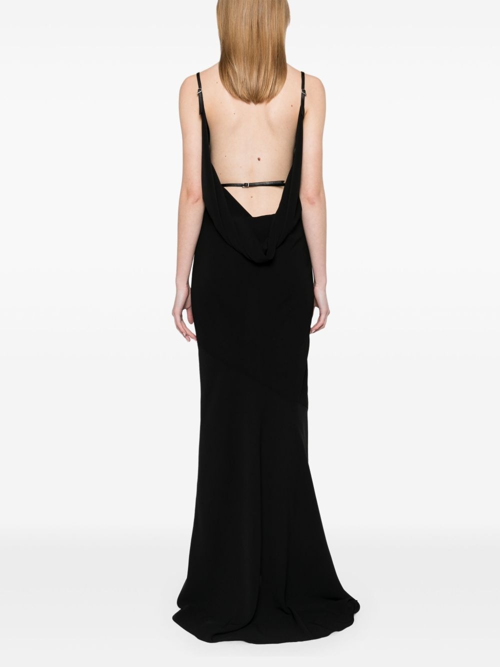harness crepe gown - 4