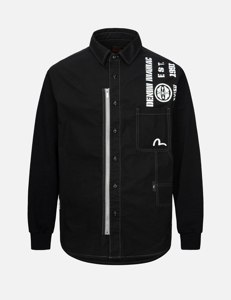 CONTRAST STITCHING AND MULTI-PRINT RELAX FIT SHIRT 1