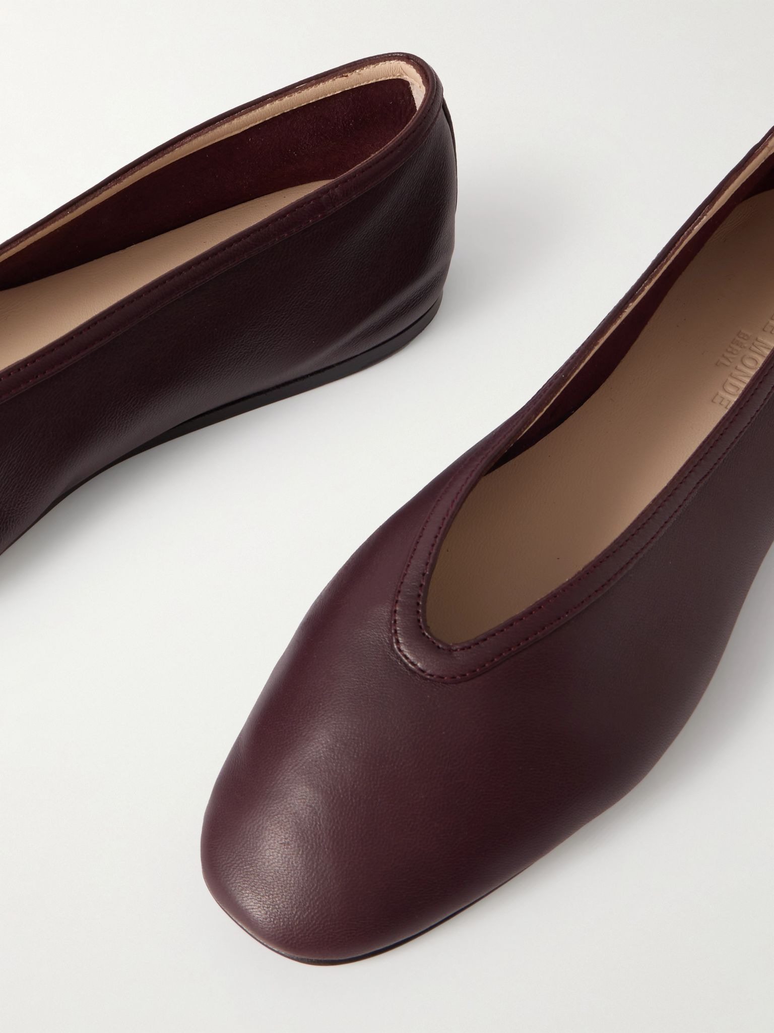 Luna leather ballet flats Burgundy - 4