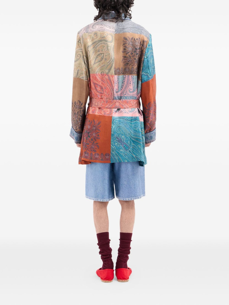 belted paisley-print kimono 4
