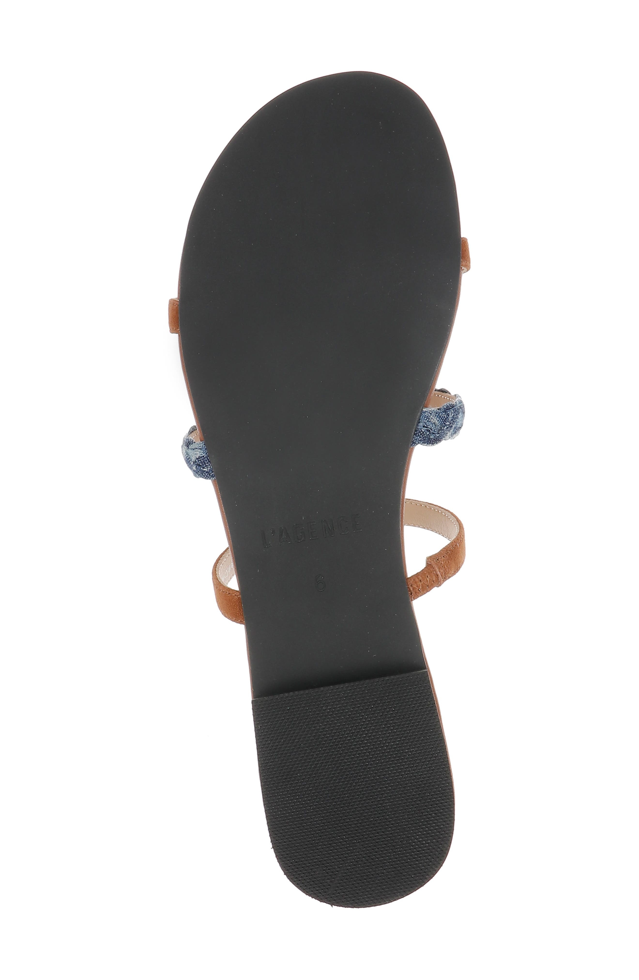 L'AGENCE Hennie Slide Sandal in Cognac Suede at Nordstrom - 6