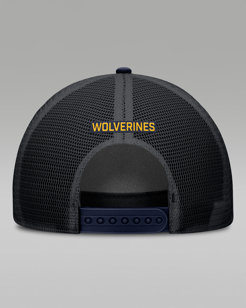 Jordan Michigan Primetime Rise Men's Jordan Brand College Trucker Adjustable Hat outlook