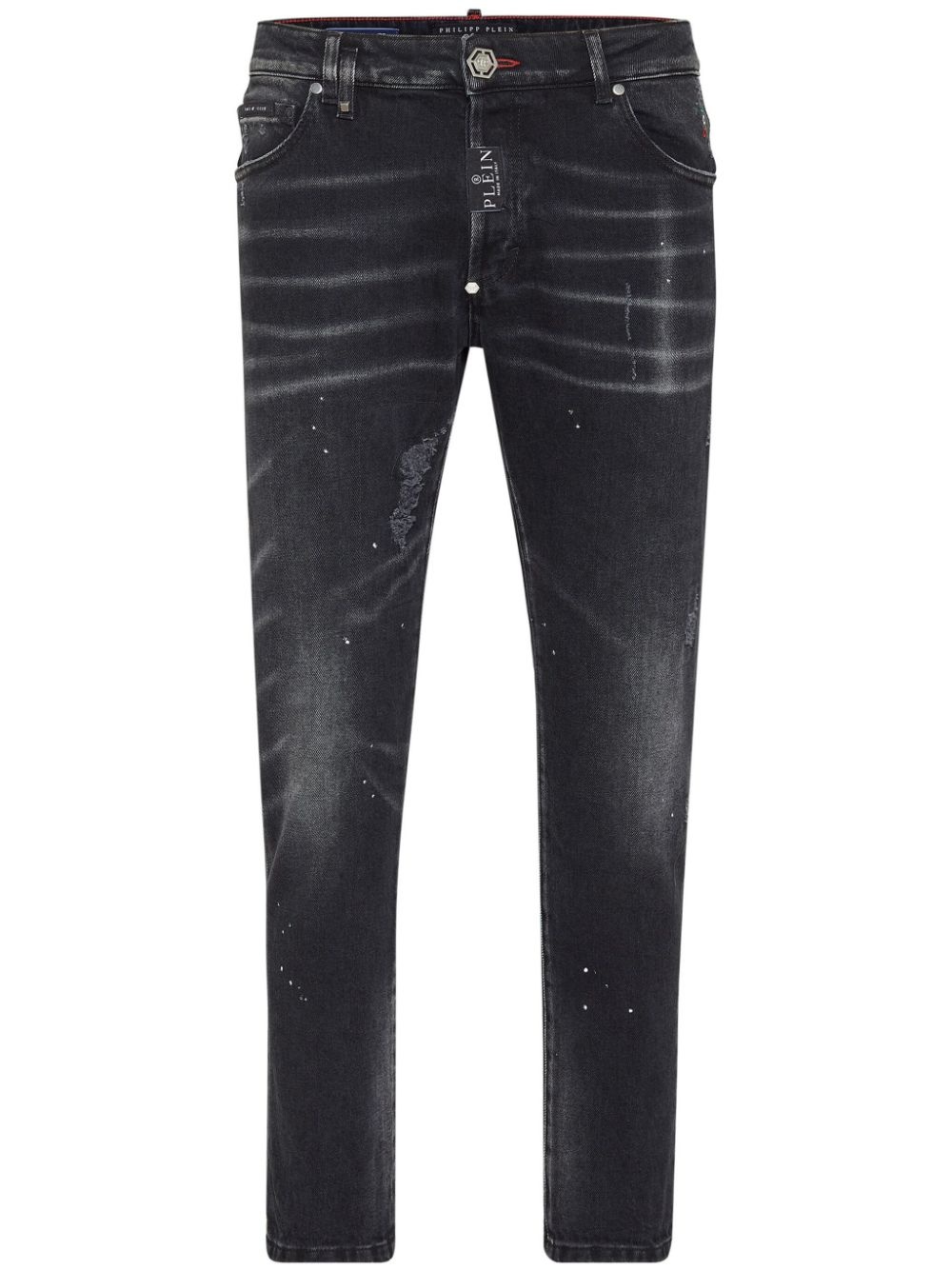paint-splatter skinny-cut jeans - 2