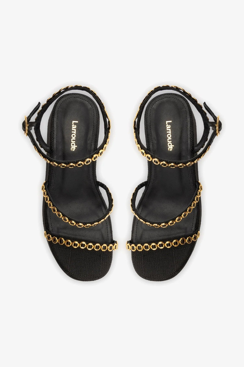 Gio Milanina Flatform Sandal In Black Raffia 7