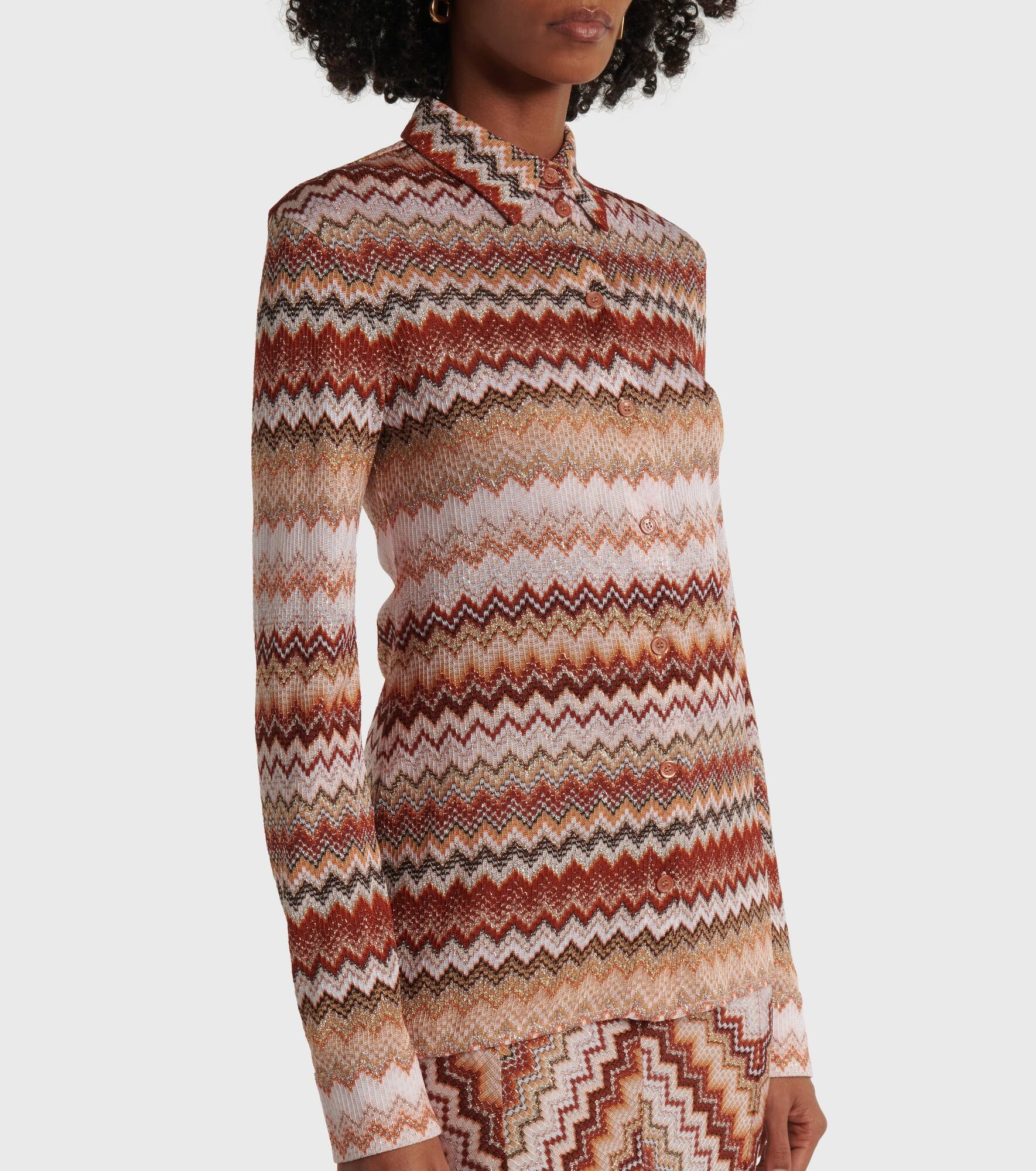 Zigzag lamé shirt - 4