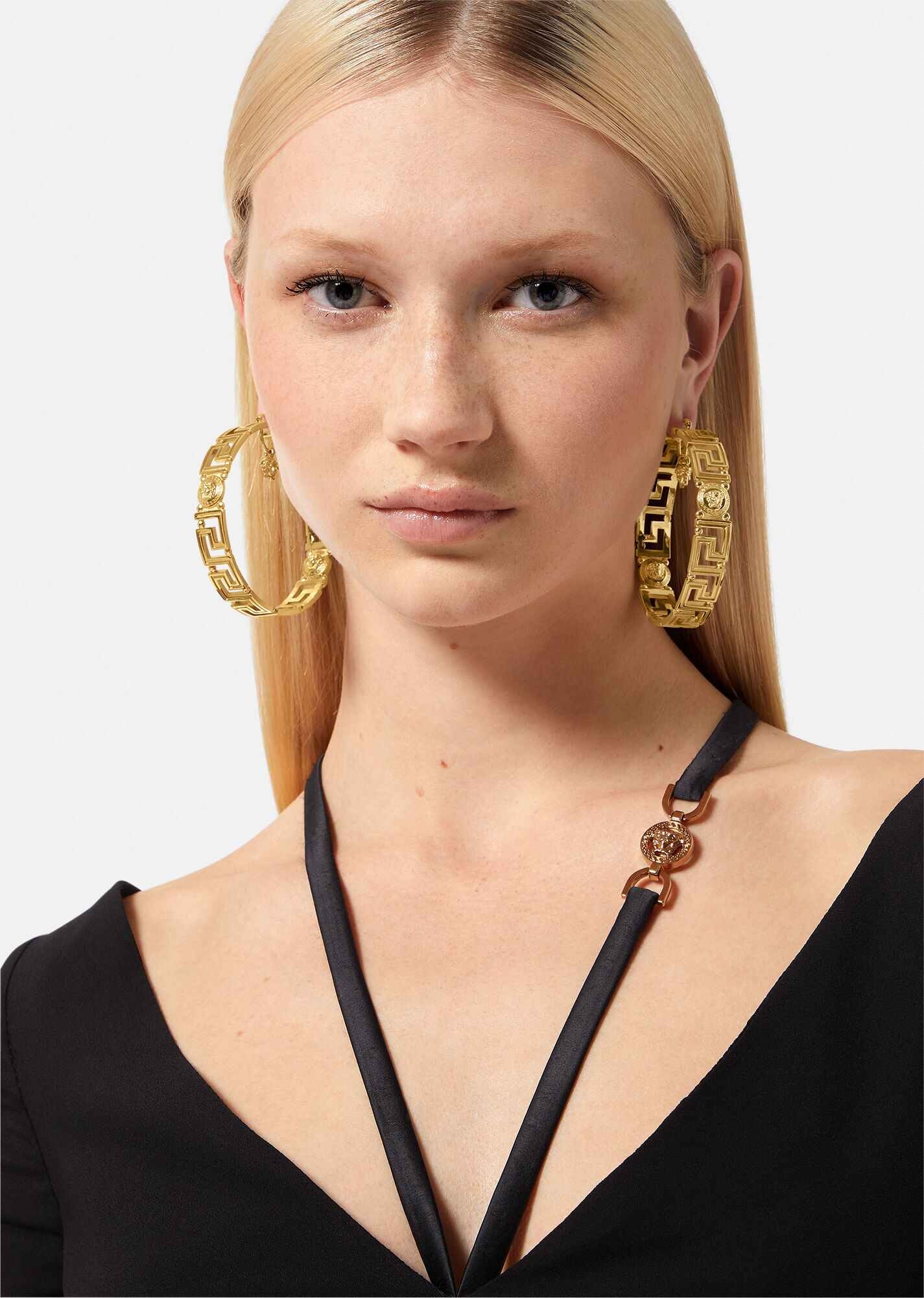 Medusa Greca Hoop Earrings - 3