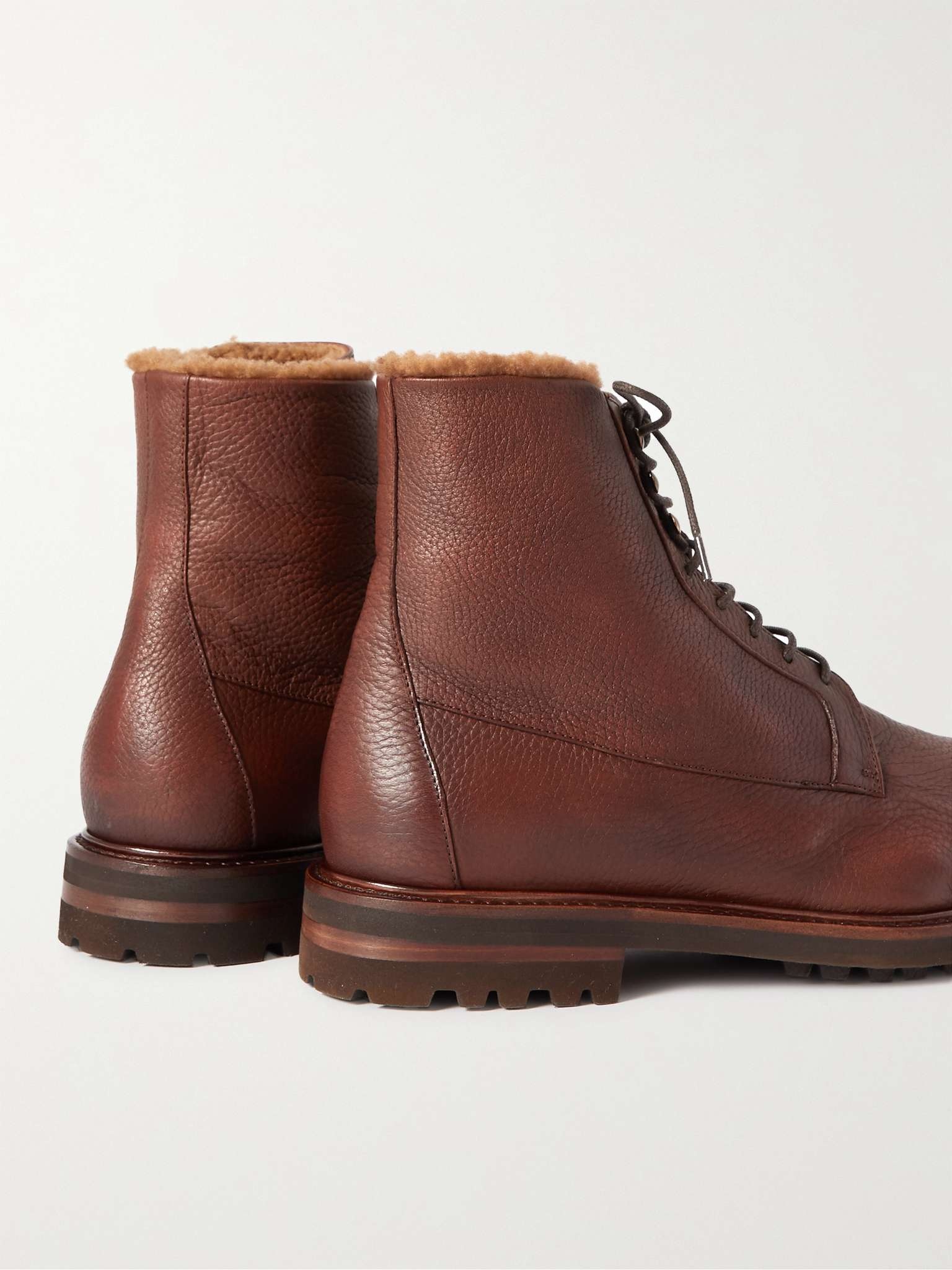 Shearling-Lined Full-Grain Leather Boots - 5