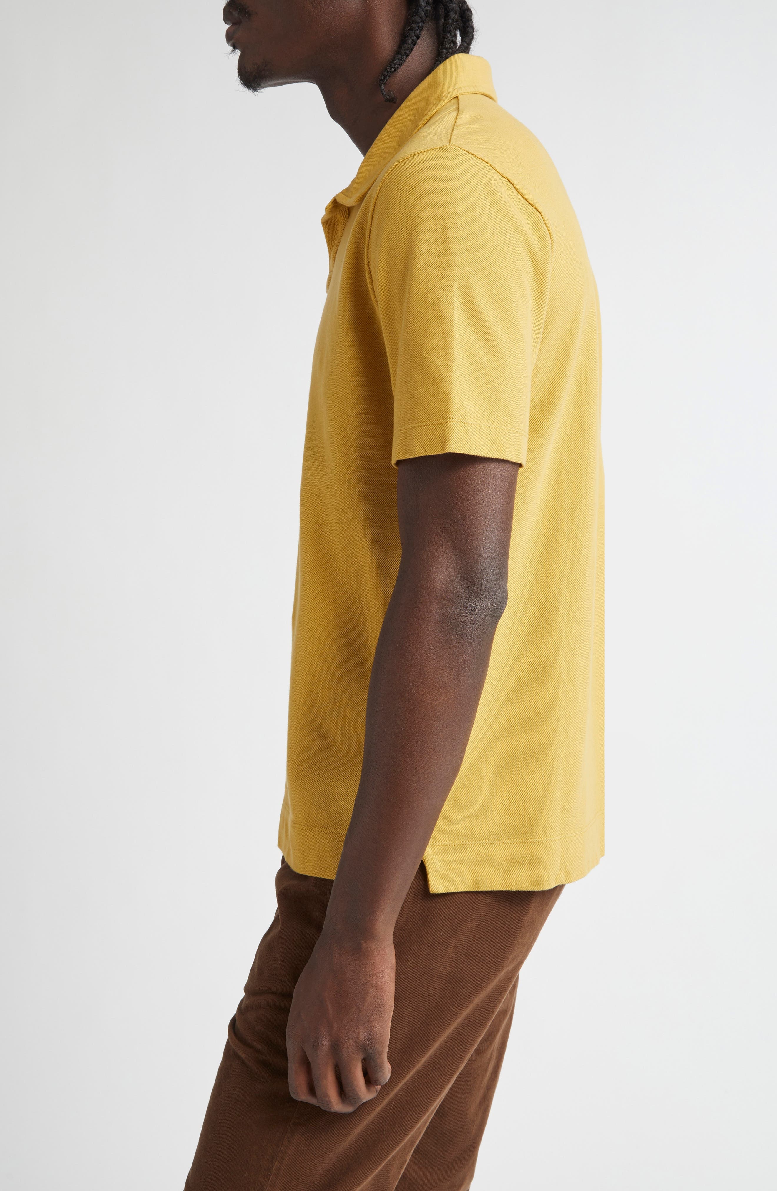 Massimo Alba Aruba Cotton Piqué Polo in Mostarda at Nordstrom - 3