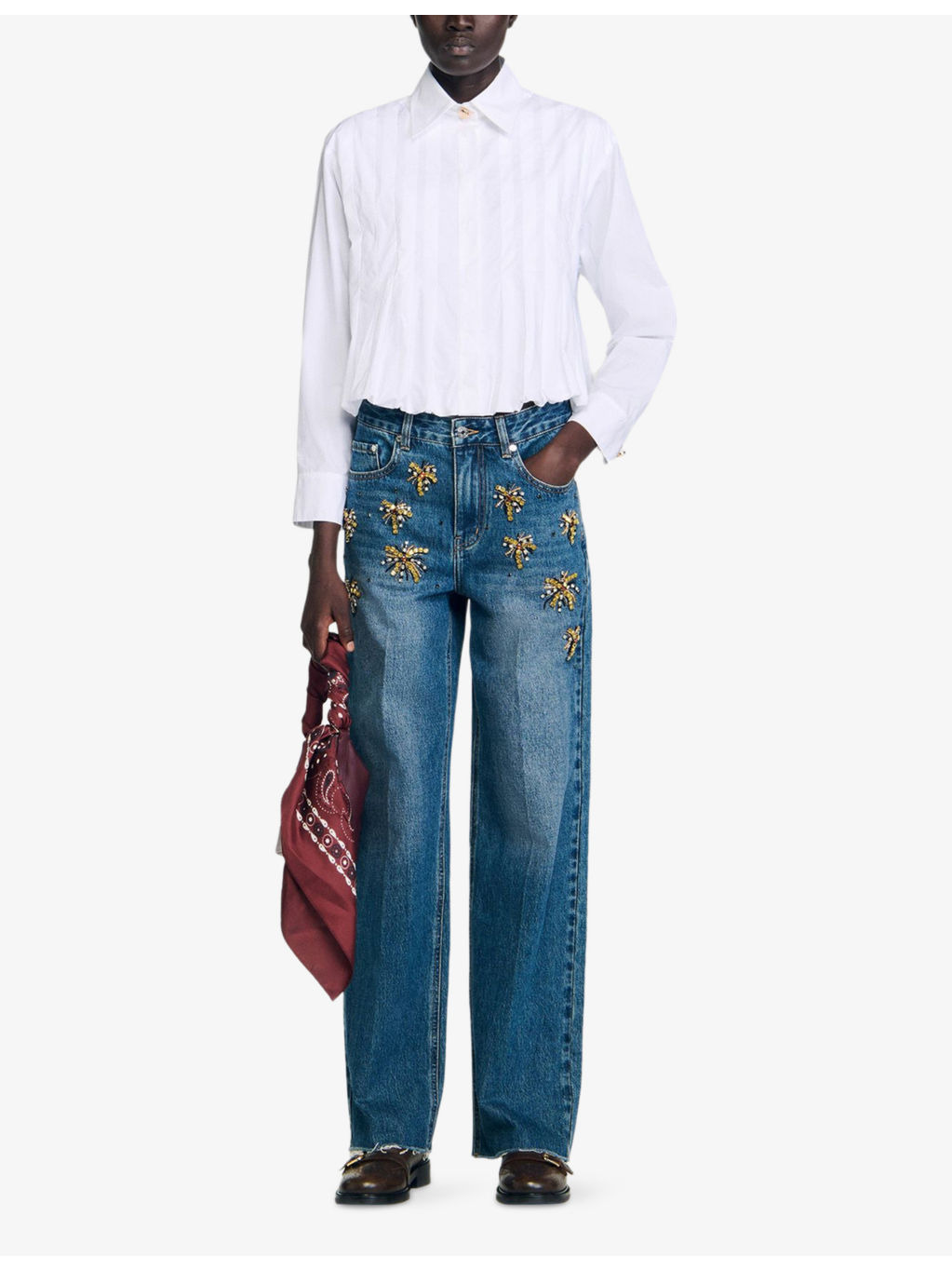 Pleated Cropped Cotton Shirt - 2