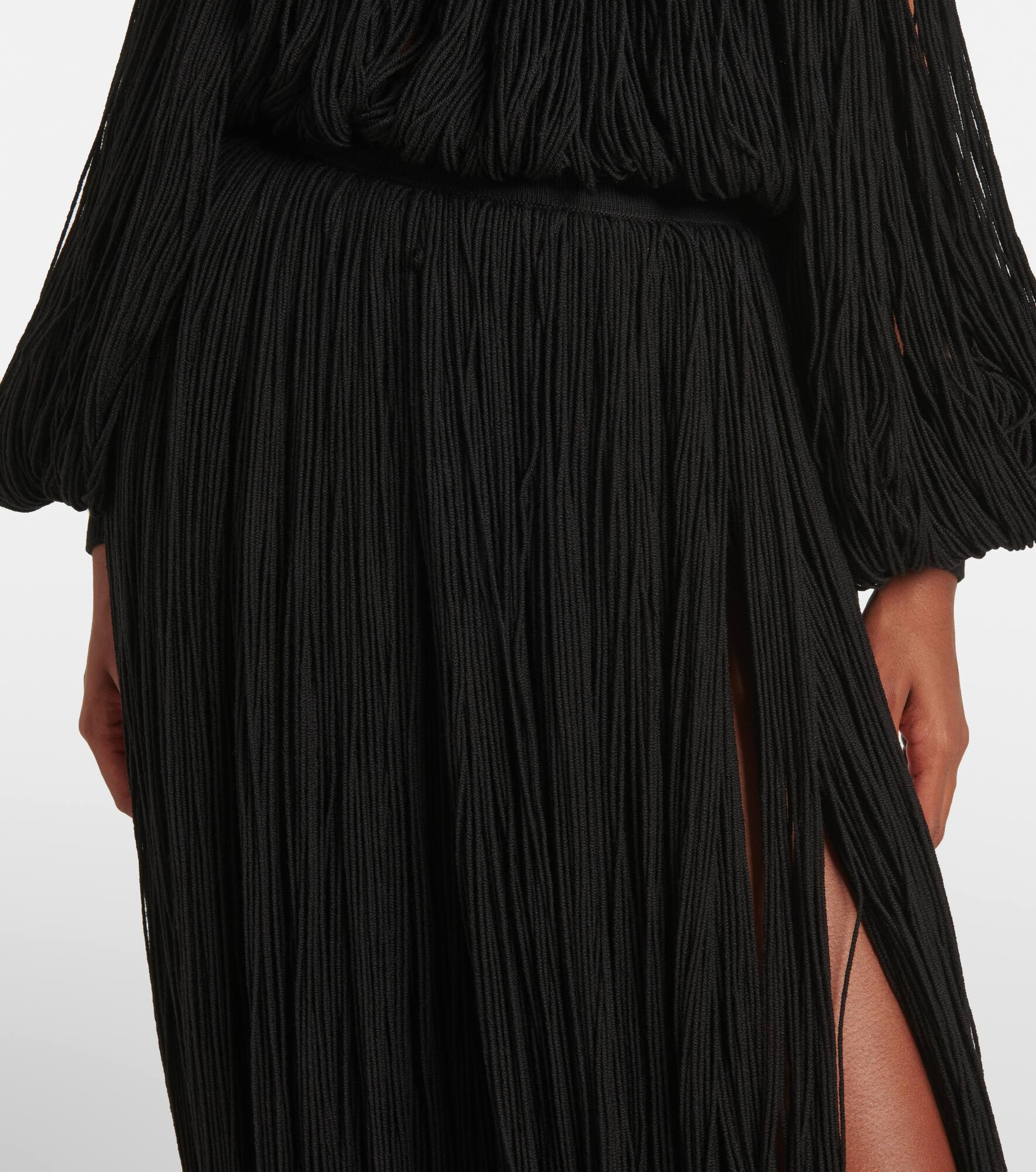 Fringed wool balloon pants - 4