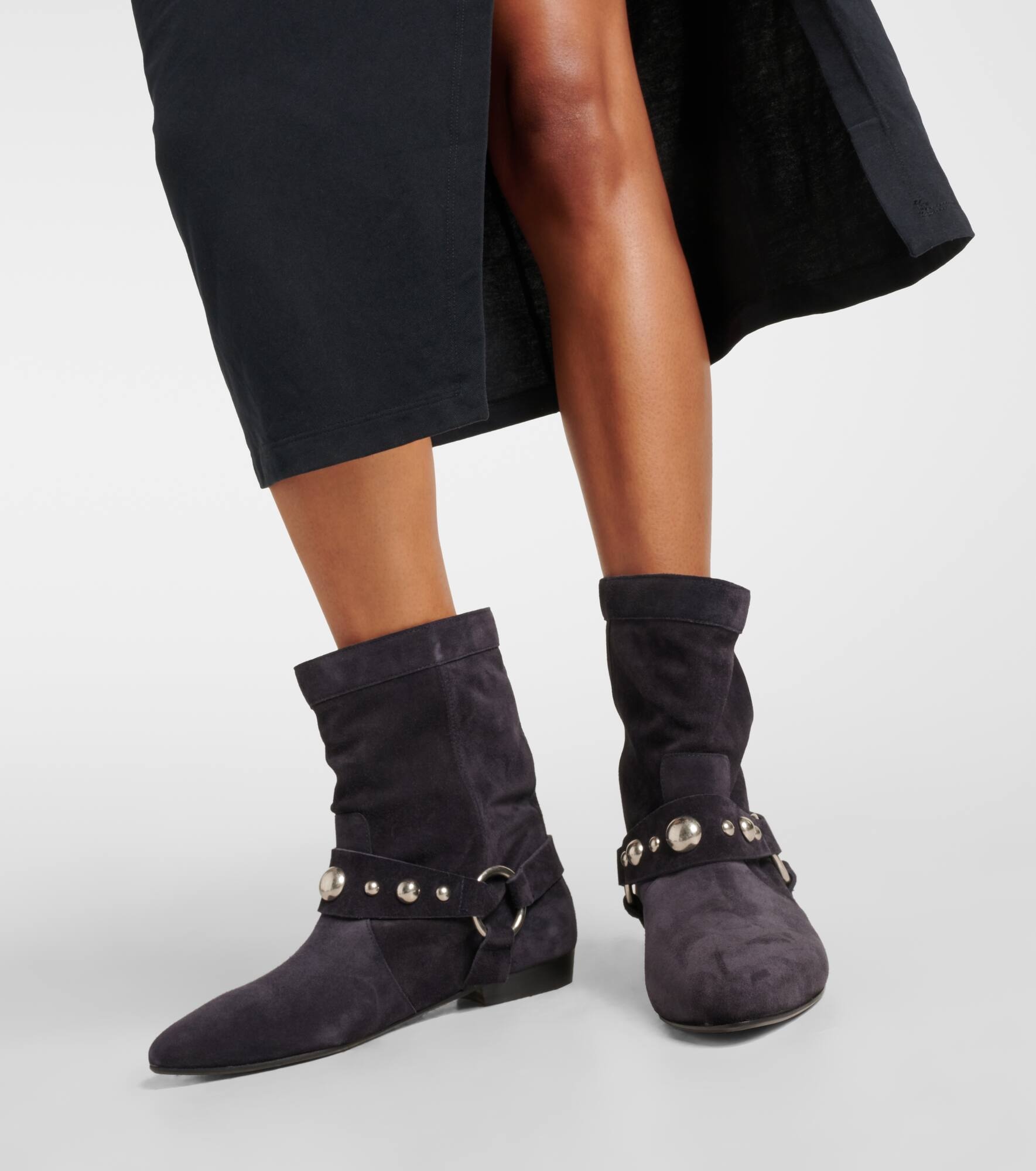 Stanya studded suede ankle boots - 4