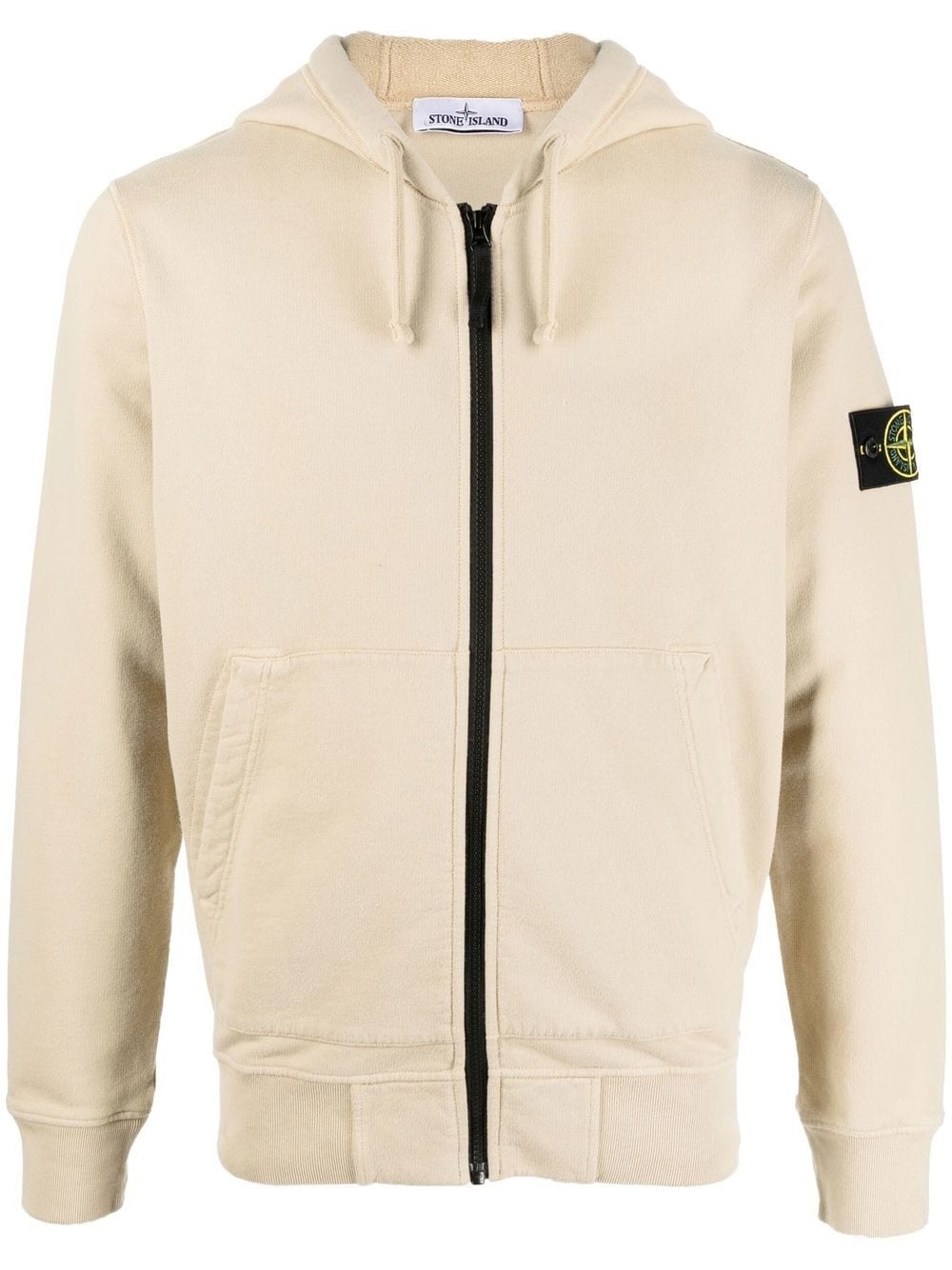 Compass-patch zip-up hoodie - 1