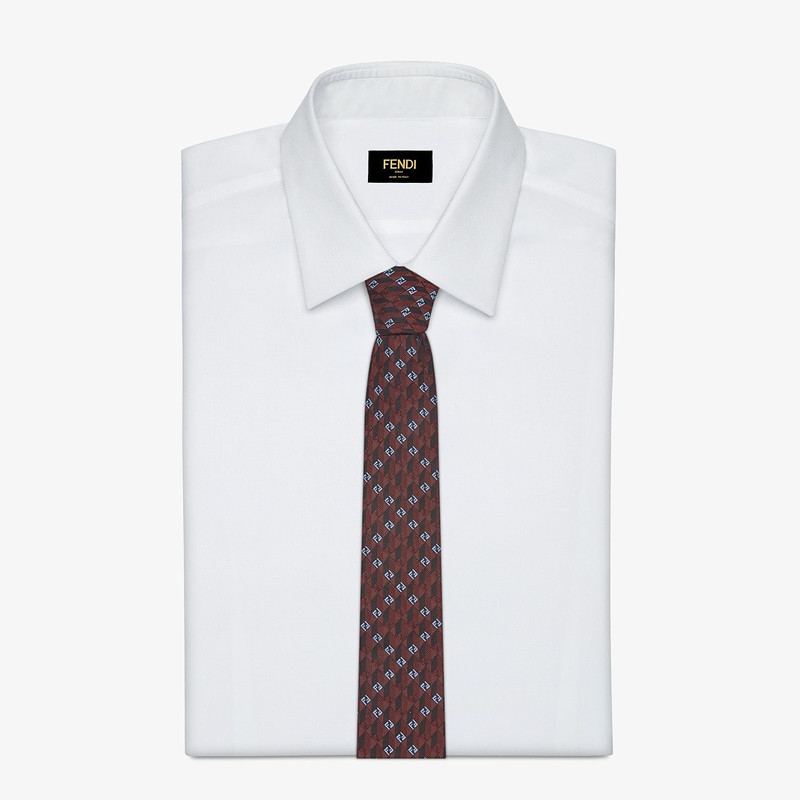 FENDI Burgundy silk tie outlook