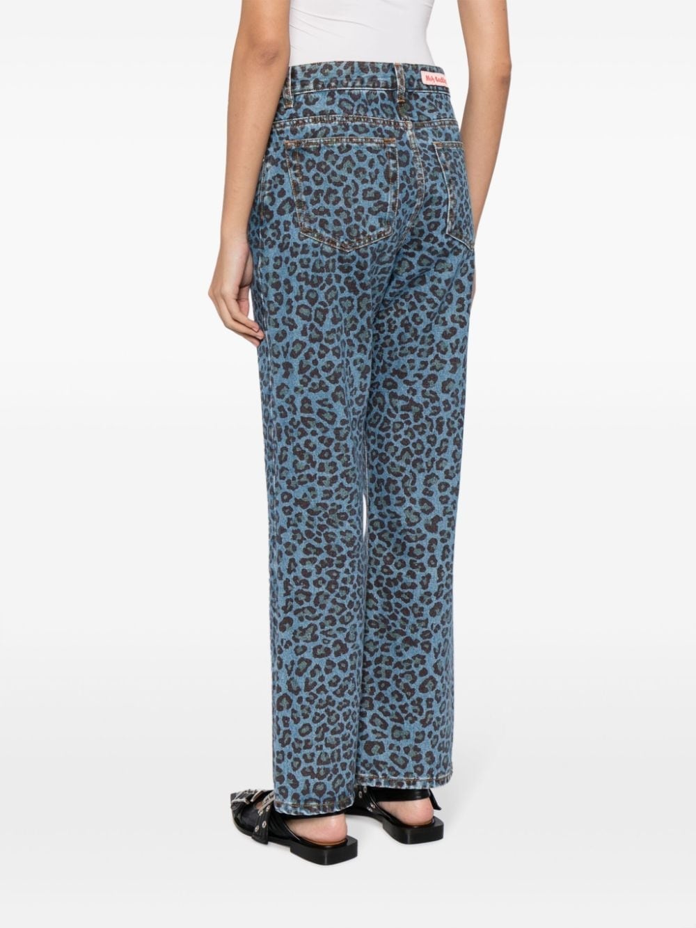 leopard-print flared jeans - 4