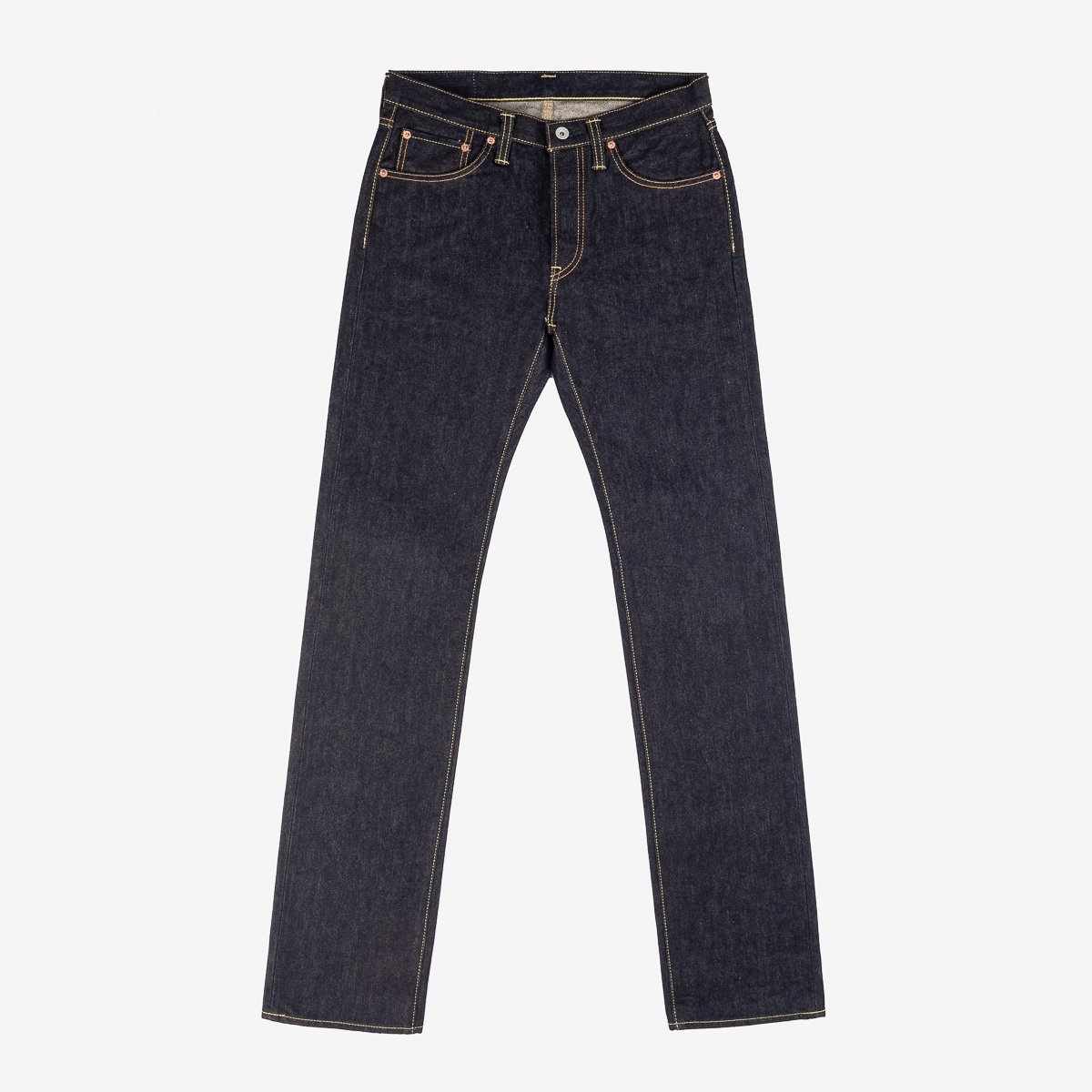 IH-666S-142 14oz Selvedge Denim Slim Straight Cut Jeans - Indigo - 1