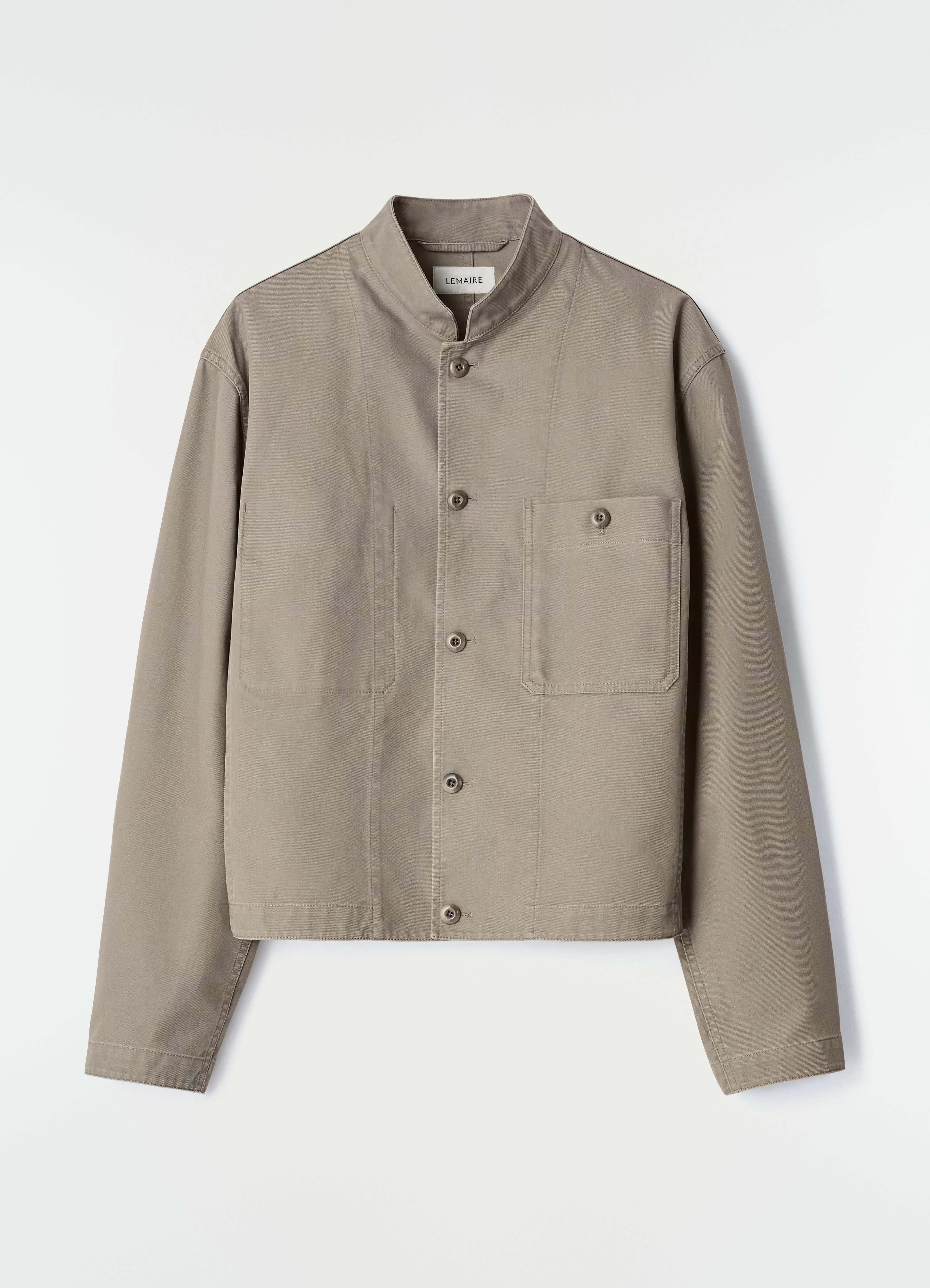 STAND COLLAR JACKET IN HEAVY COTTON TWILL - 1