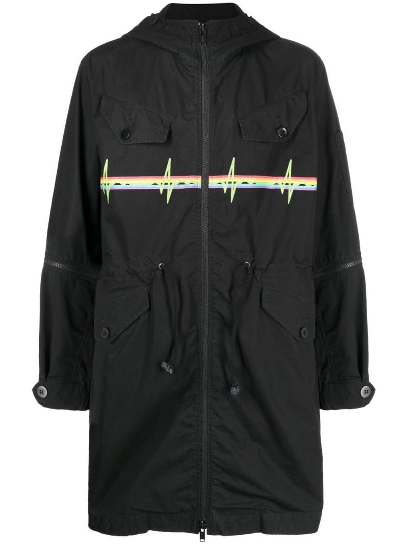 graphic-print hooded parka - 1