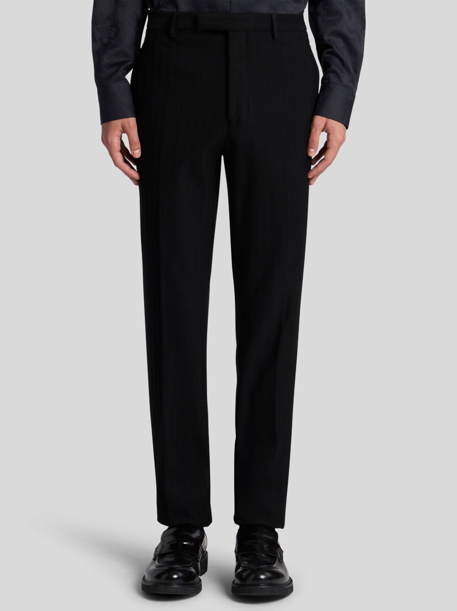 STRIPED-EFFECT JACQUARD EVENING TROUSERS - 2