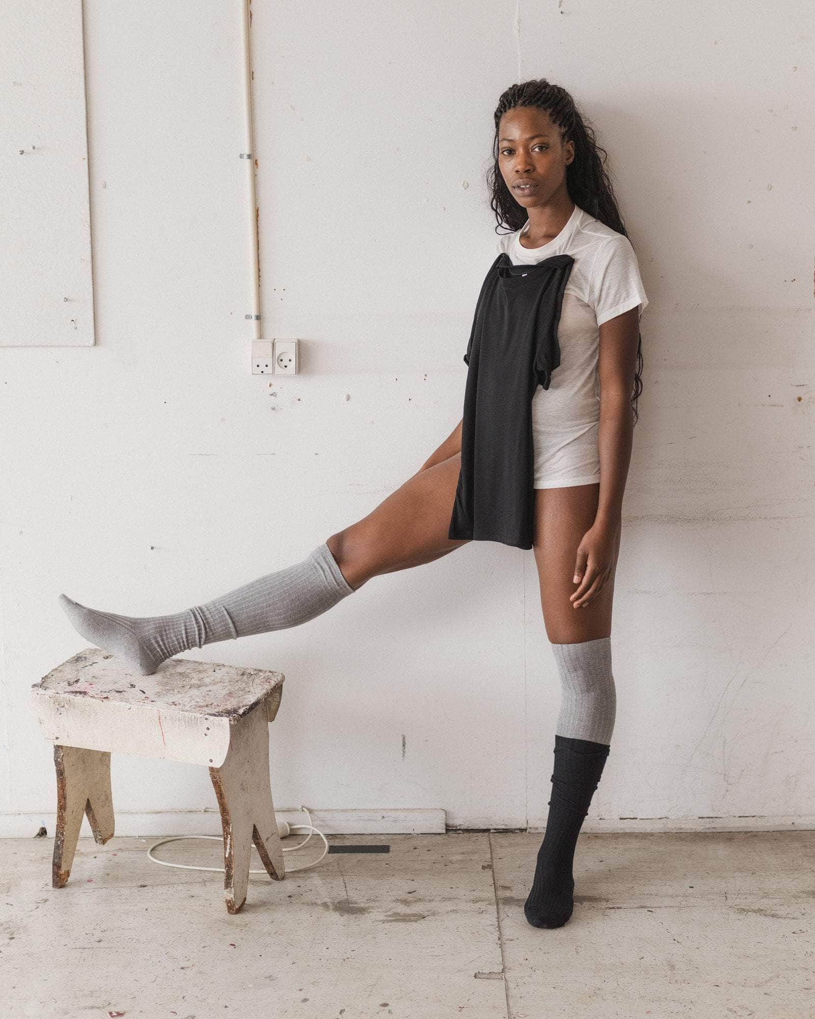 Pack - 2 Overknee Socks - Organic Cotton Rib - 4