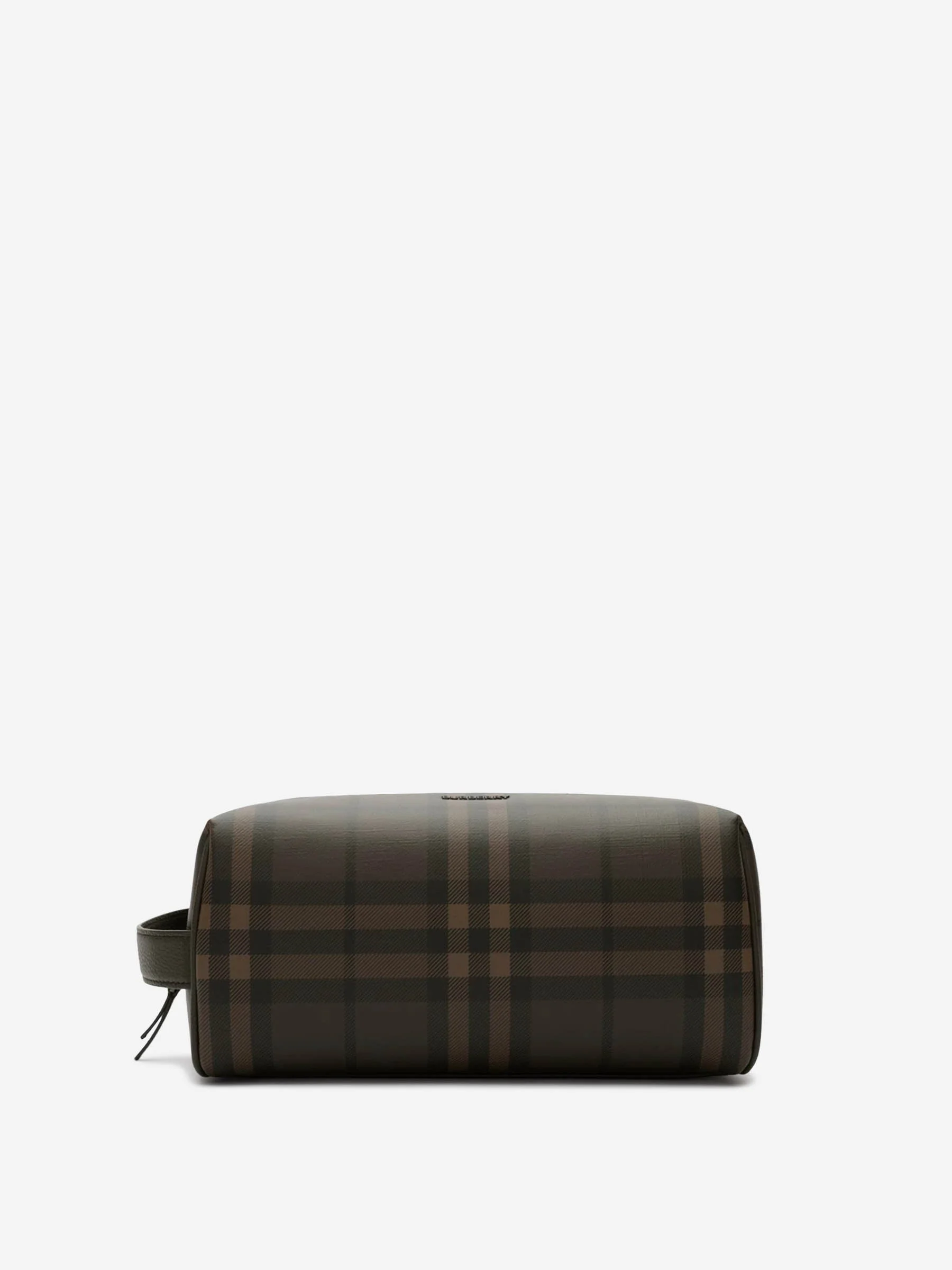 CHECK BROWN TOILETRY BAG - 1