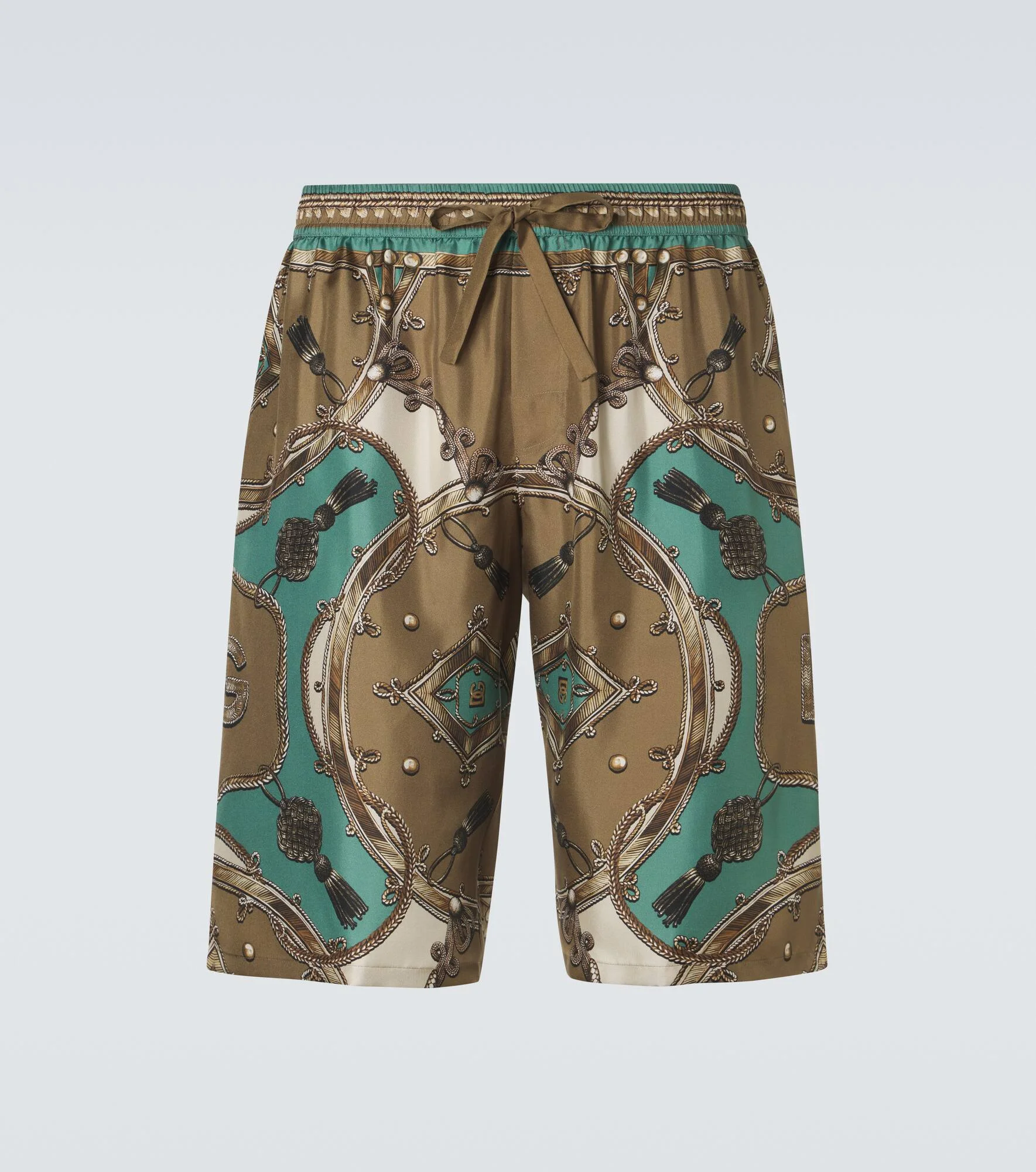 Printed silk twill shorts - 1