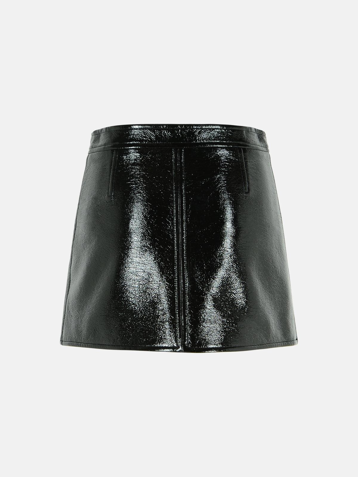 'REEDITION' BLACK COTTON BLEND MINISKIRT - 3