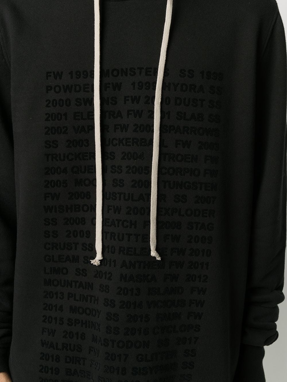 text-print cotton hoodie - 5