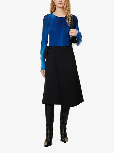 Proenza Schouler Asymmetric tie-waist A-line woven skirt outlook