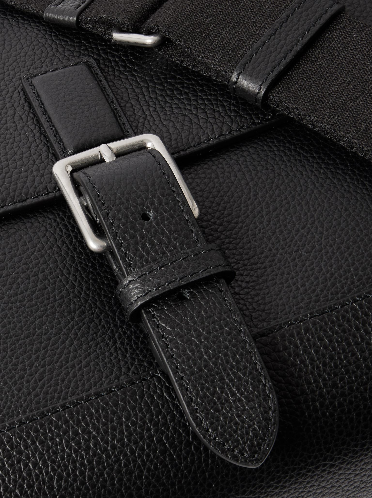 Chiltern Small Full-Grain Leather Messenger Bag Black - 4