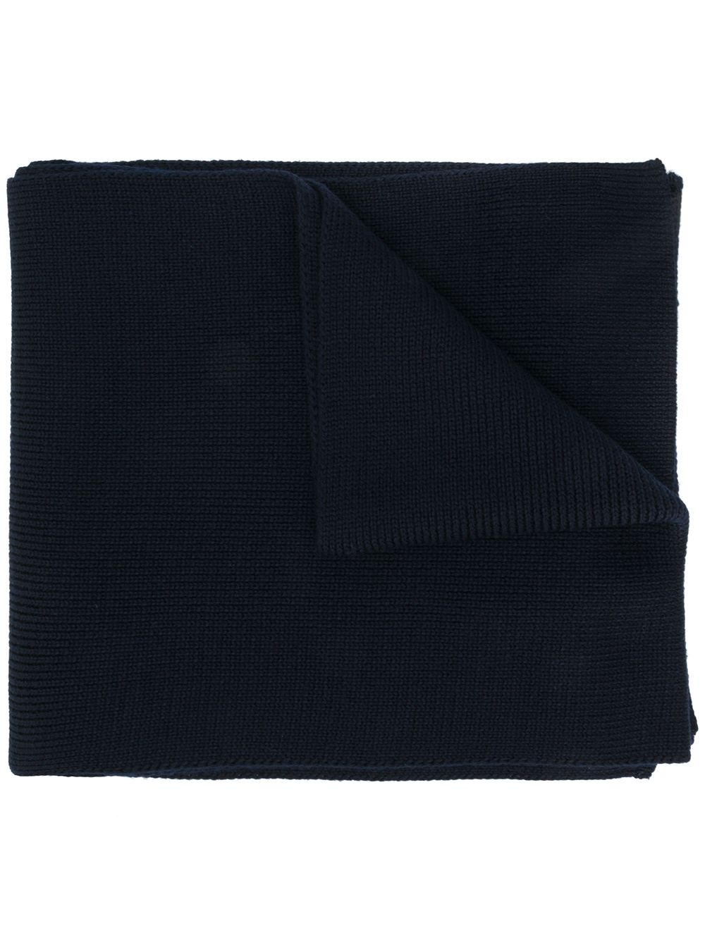 logo-patch virgin wool scarf - 1