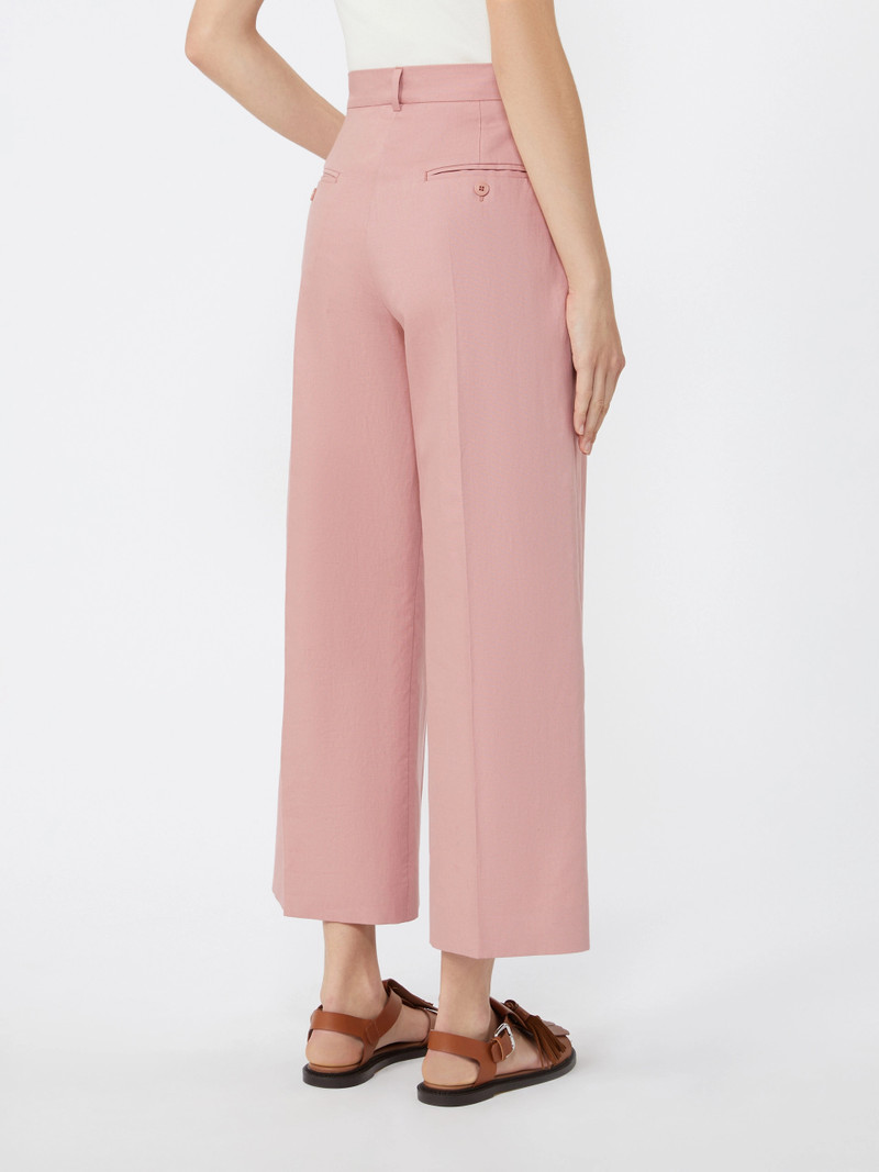 Cotton and linen canvas trousers - ANTIQUE ROSE 4